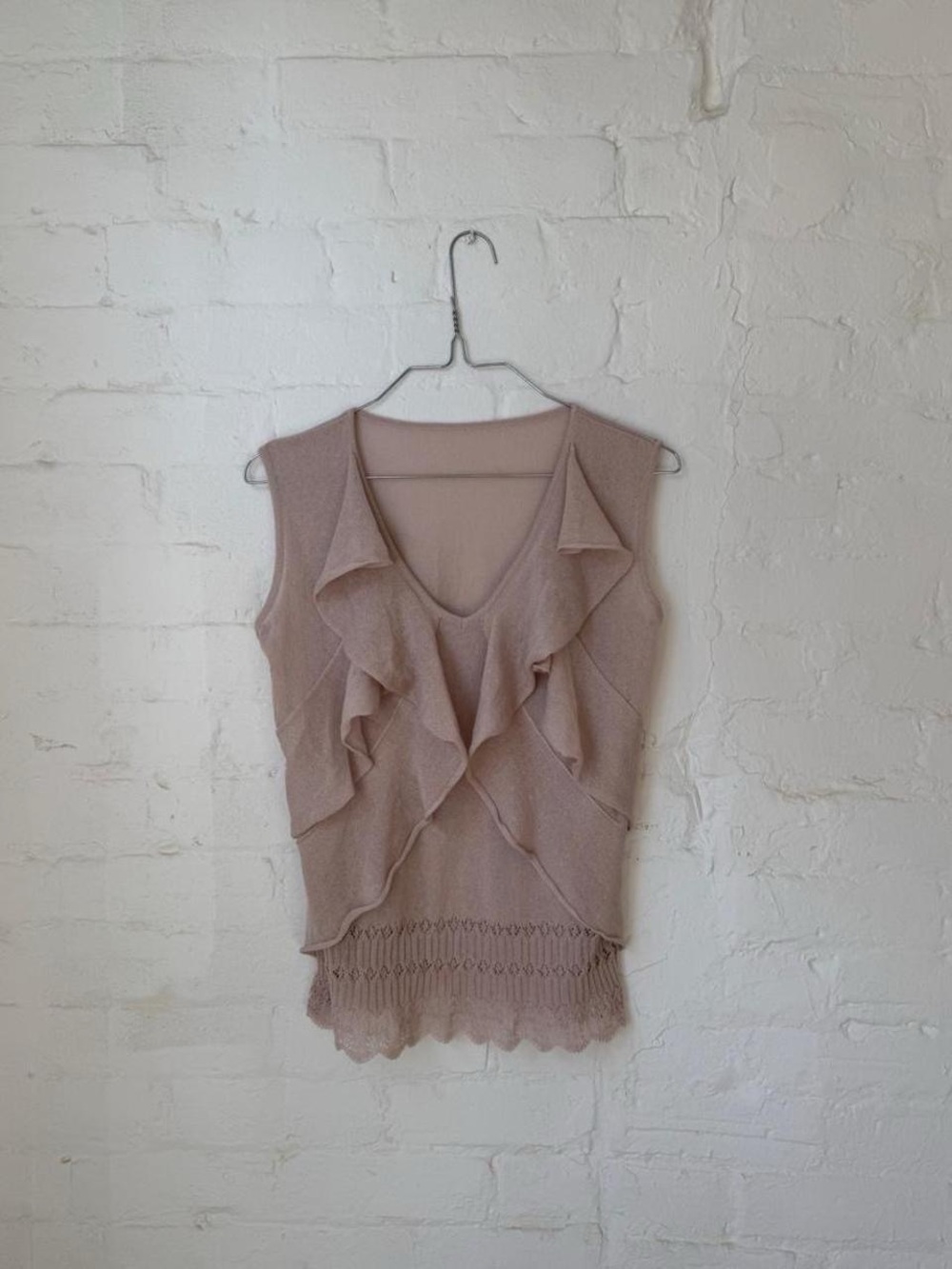 Atsuro Tayama Japanese Designer Sleeveless Ruffle Knit Top